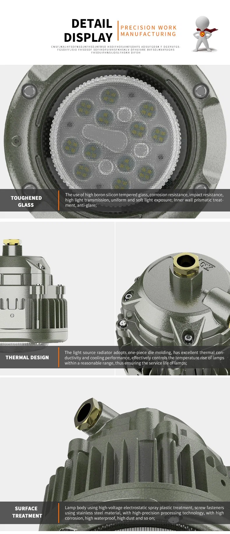 40W Atex LED Tunnel Light with Well Heat Dissipation