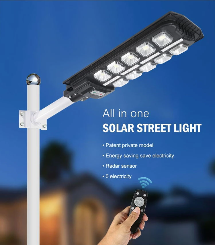 Keou IP66 Waterproof Smart Radar Induction 400W 300W 200W Solar Street Light