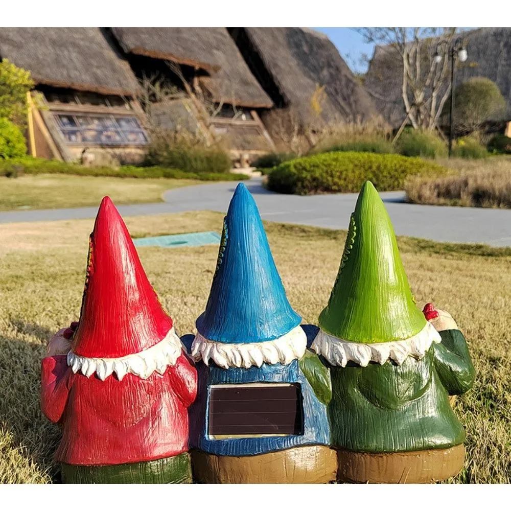 Weather Resistant &amp; UV-Treated Resin Gnome Garden Statue Cute Three Gnome Decor for Lawn or Patio Wyz19997