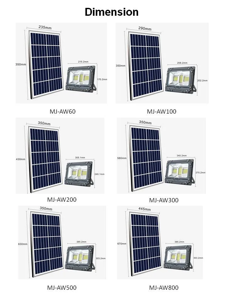 Solar Security Flood Light with 100W 200W 300W 500W for Outdoor Garden Lawn Street Pathway