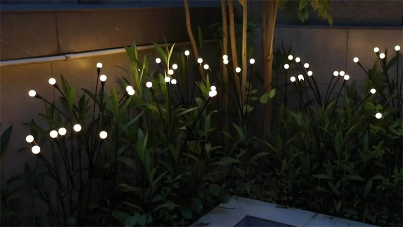 Swaying Solar Powered Firefly Lighting Outdoor Waterproof Garden Landscape Lamp Decorative Color Changing RGB Lights