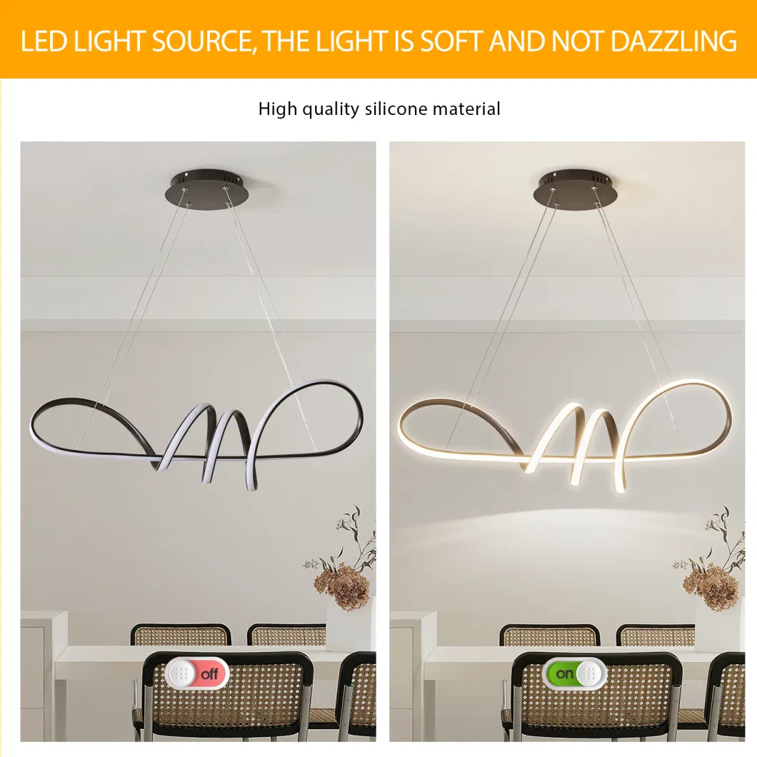 Creative Pendant Light Black Chandelier LED Hotel Decorative Hanging Lamp Light