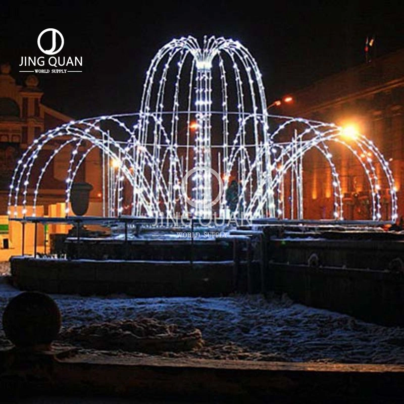 Amusement Park Zoo Outdoor Xmas 3D Fountain LED Christmas Neon Motif Lights Outdoor Mall Lighting 2023