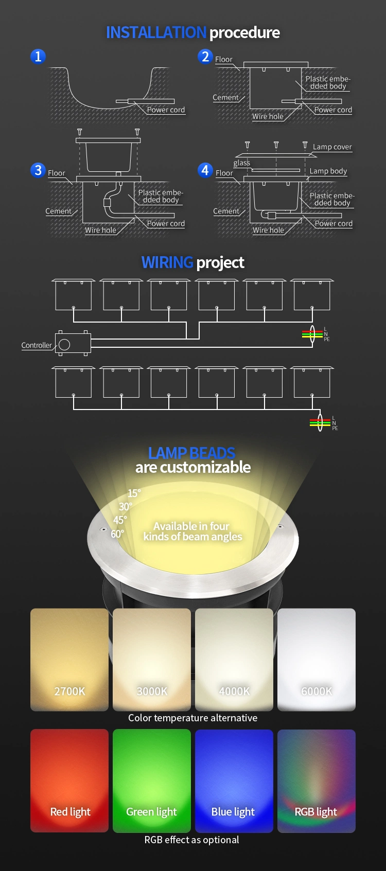 Hot Sales Best Price 6W 9W 12W 15W 18W LED Underground Light IP67 Long Life Span Round Series for Garden