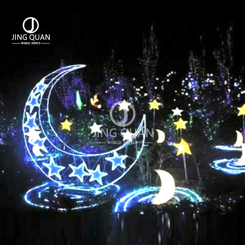 LED Motif Moon Model Lights Christmas Holiday Decoration Lamps Artificial Giant Winter Festival Decorative Street