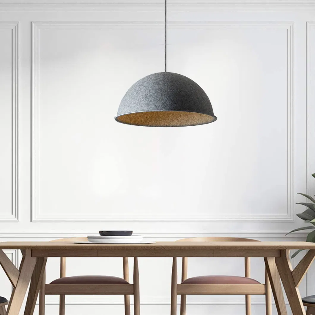 Hot Sell Black Solid Felt Shade Hanging Decorative Pendant Light Dining Table Light Fixtures