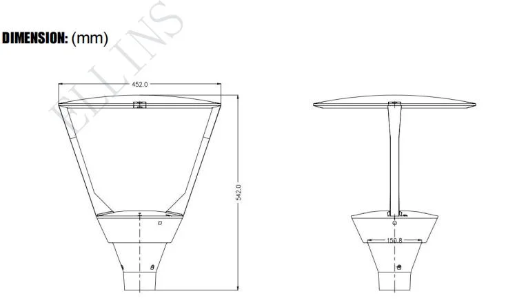 Robust Aluminum Profile 80W 100W 120W LED Garden Park Lighting Urban Street Luminairs