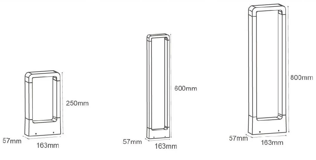 AC 220-240V Customized OEM IP54 800mm Aluminium 10W LED Bollard Landscape Outdoor Sidewalk Garden Light in Parks Plazas Gardens Path Ways for Decoration