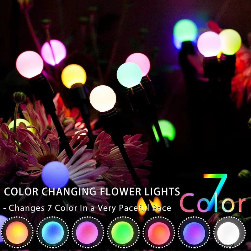 Swaying Solar Powered Firefly Lighting Outdoor Waterproof Garden Landscape Lamp Decorative Color Changing RGB Lights