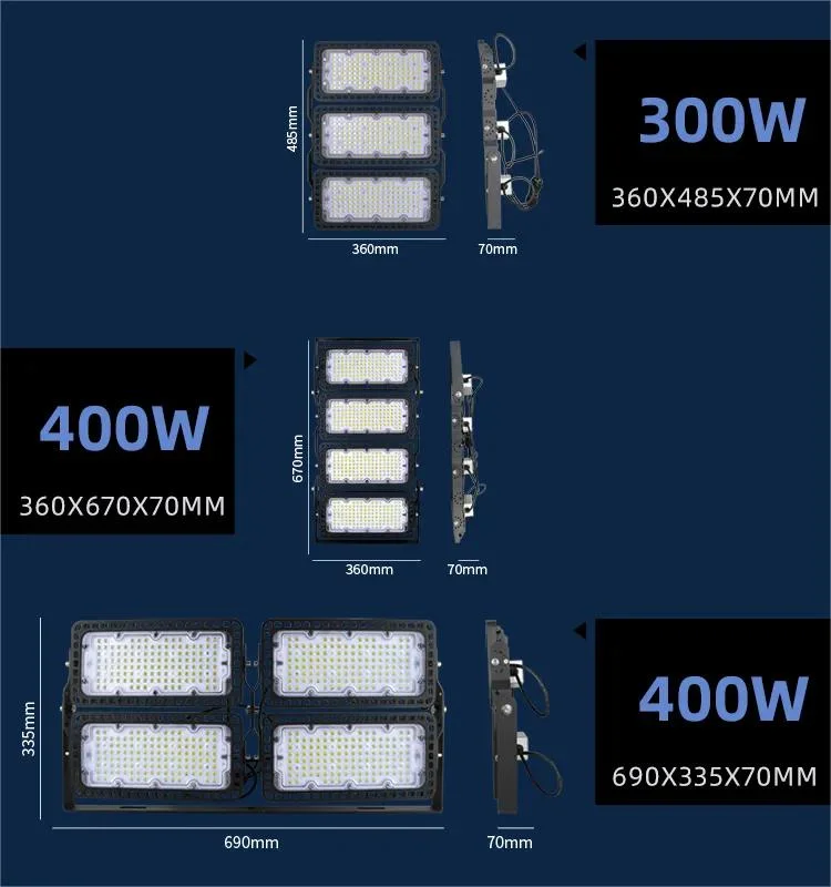 Stadium Lights Waterproof IP66 100W 1000W Football Basketball LED Flood Sports Lighting