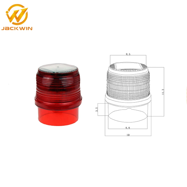 Mini LED Flashing Amber Solar Warning Light Mounted on Delineator Post or Bollard