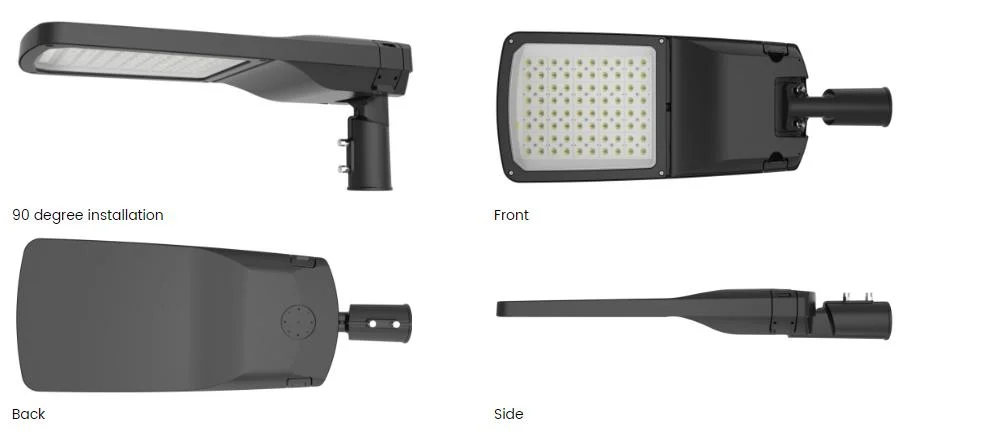 Outdoor LED Streetlight Ik 08 Fixtures 3000 6500K Ik08 IP66 Waterproof SMD Street Luminaries LED Adjustable Commercial Shoebox Light