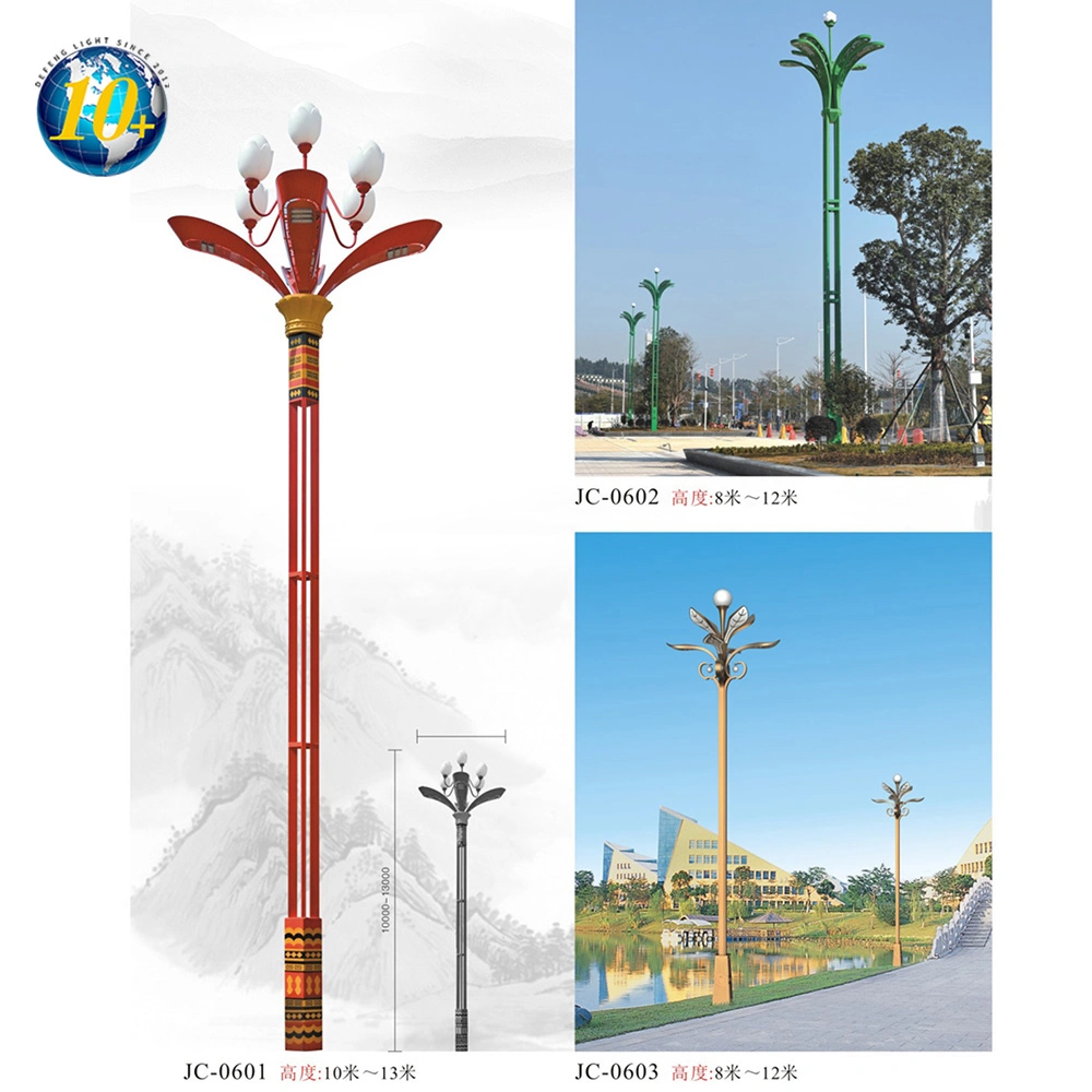 Professional Manufacture Outdoor Decorative Antique Cast Iron Street Lamp Post LED Garden Pole Light