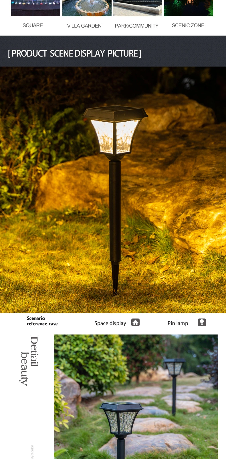 Widely Use LED Spike Lawn Lamp Waterproof Solar Garden Decorate Light