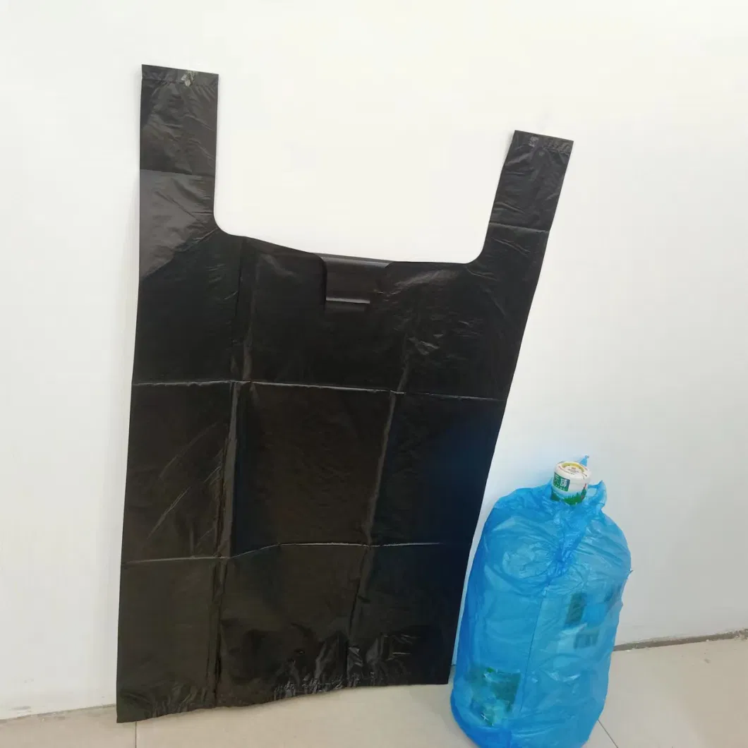 High Quality Big Size Outdoor or Public Place Used T-Shirt Biodegradable Black Rabbish Bag