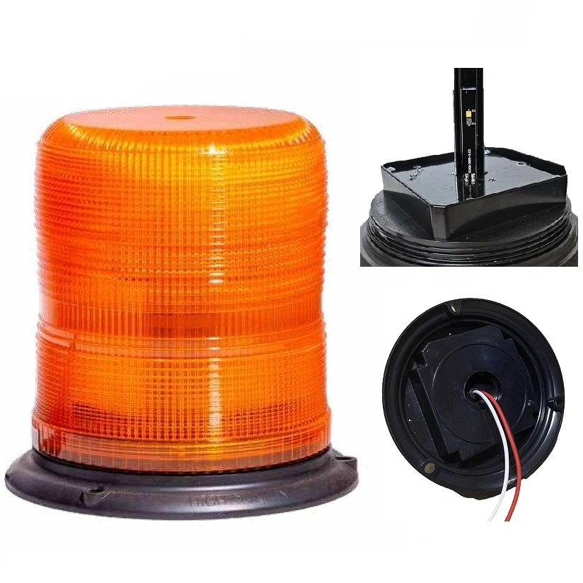 Super Bright DC10-48V LED Rotary Lamp Heavy Duty Vehicle Mining Area Warning Light LED Beacon Amber 7&quot; PC Lens Class 1 4200