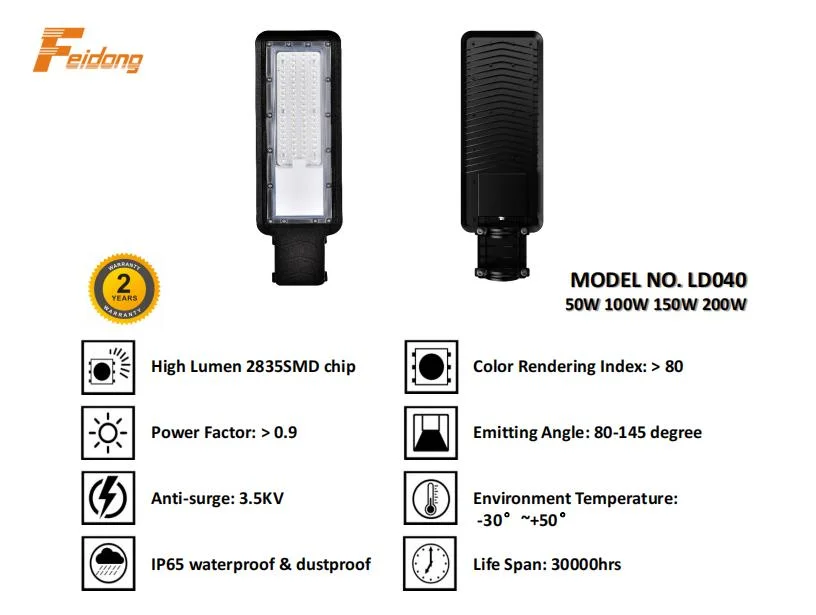 Ultra-Thin 110lm/W LED Light Street 22000lm 50-200W Highway Urban Roads Square LED Street Lighting