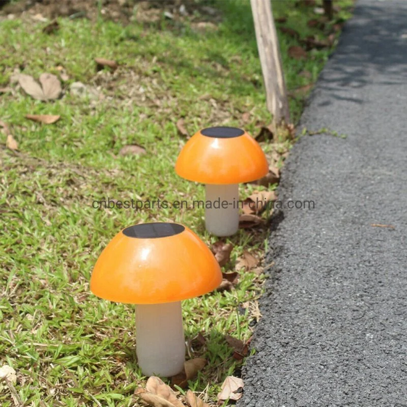 Solar Power LED Lawn Lamp Outdoor Garden Spot Lamp Pin Light Mushroom Shape