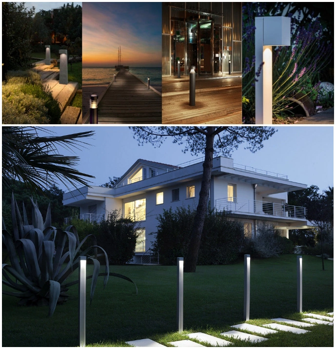 Round Big Size Outdoor Modern Aluminum Bollard Light Garden Light