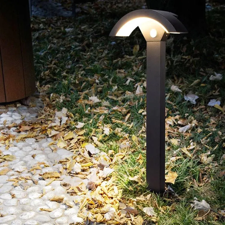 Motion Sensor IP65 Waterproof Landscape Aluminum Post Bollard Garden LED Lawn Light