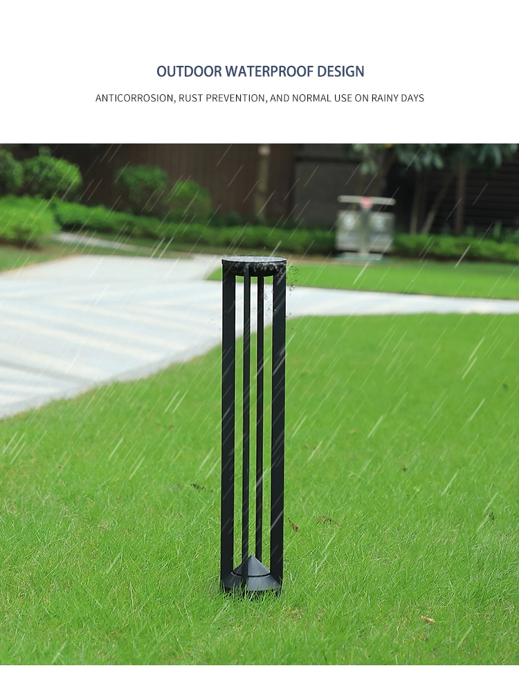 Courtyard Path 10W Outdoor IP65 Cast Aluminum Bollard Light LED Lawn Light Double Sided Glass Solar Bollard Light