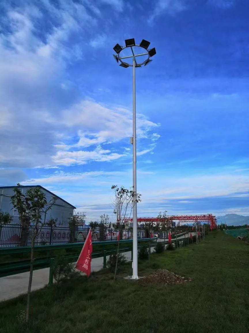 15m to 45m Studium Airport Square Football Galvanized Steel Round Conical Polygonal High Mast Pole Post for Lighting