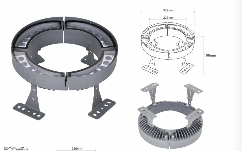 90W DMX512 RGBW LED Palm Coconut Pillar Ring Hug Decorative Tree Flood Light