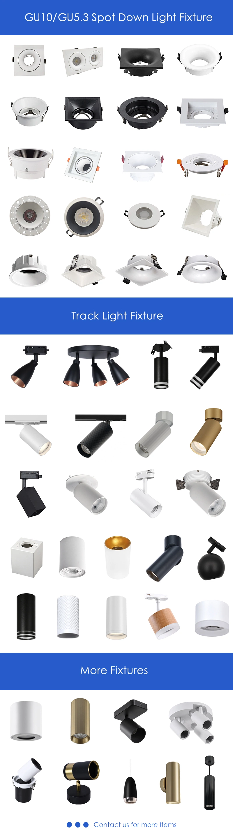 Decosun Aluminium Track Light Fixture with GU10 MR16 Commercial Track Light
