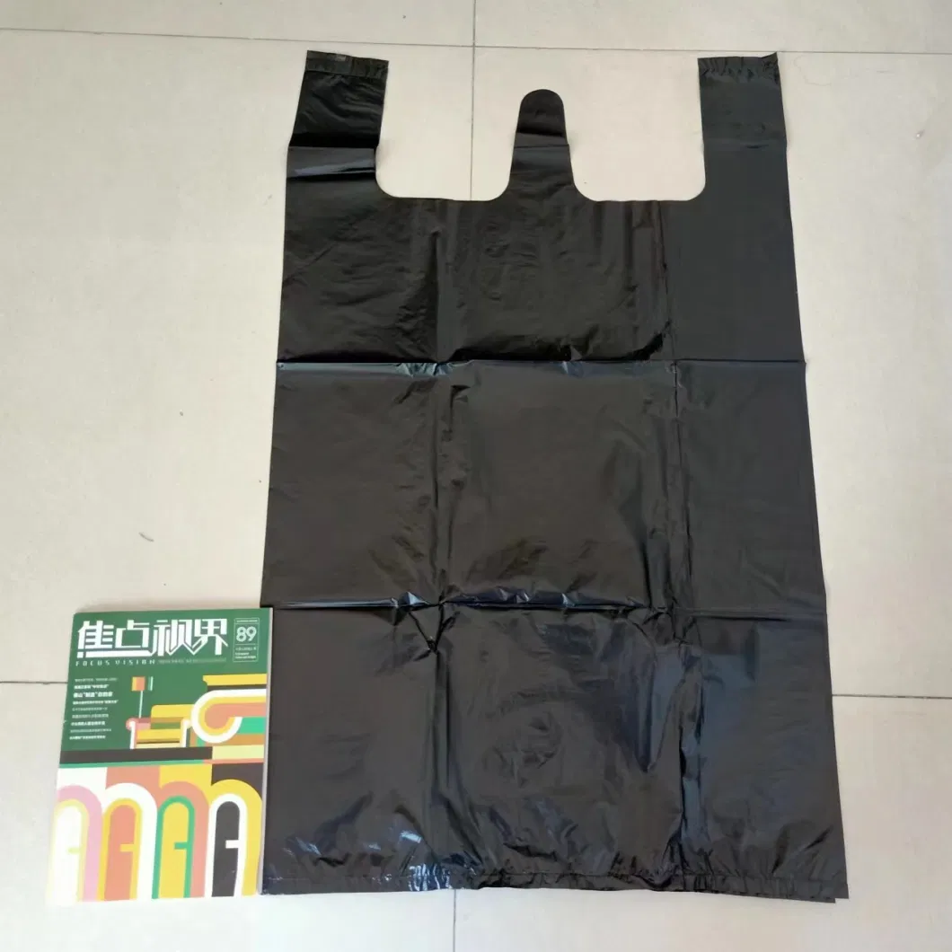 High Quality Big Size Outdoor or Public Place Used T-Shirt Biodegradable Black Rabbish Bag