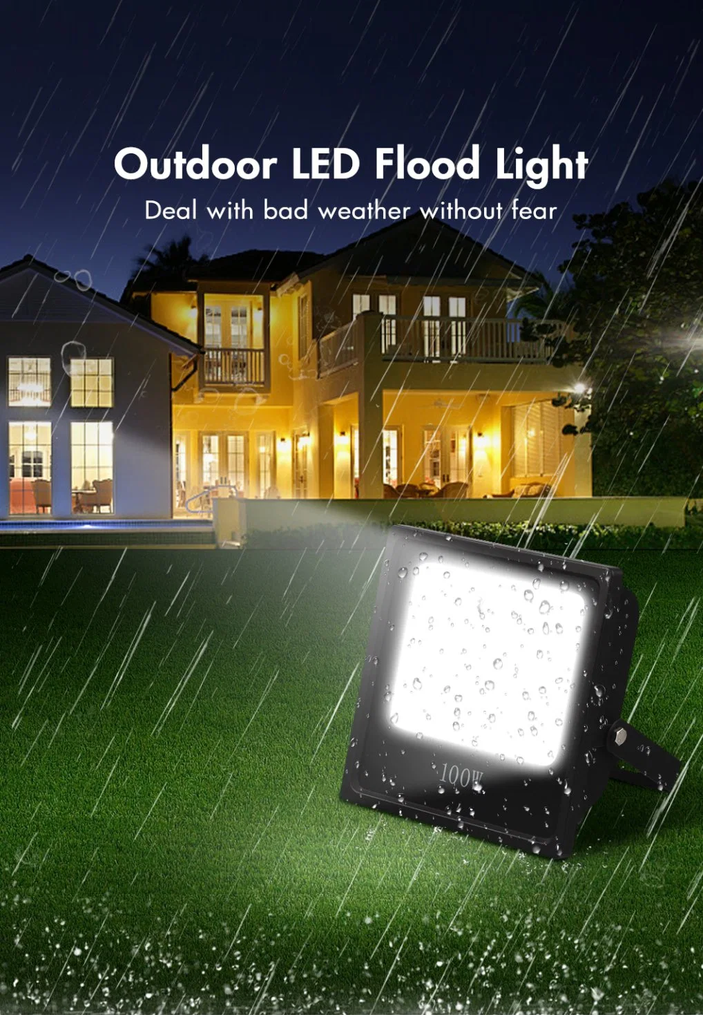 LED Light IP65 Outdoor Waterproof Sport Field 60 150 Solar Flood Lighting