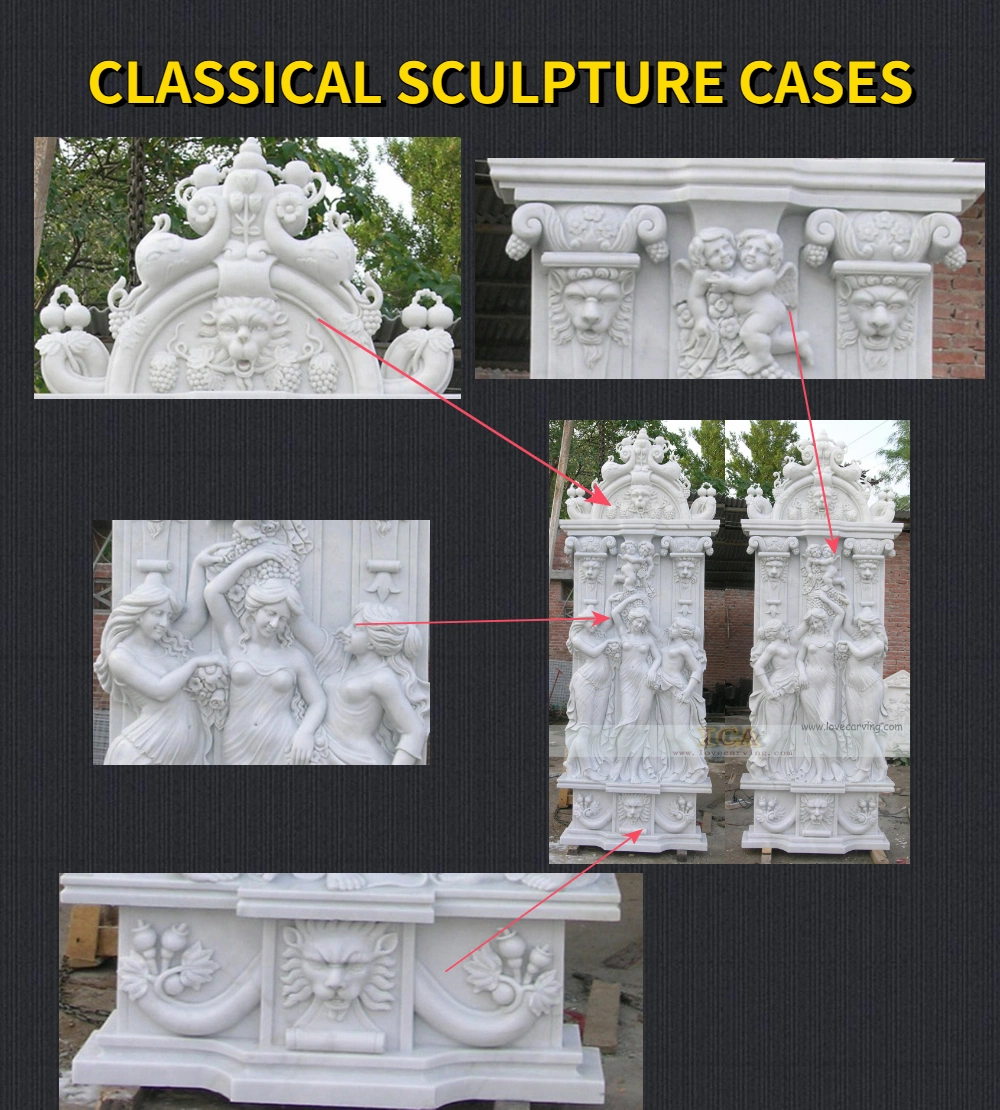 Hand Carved Classic Garden Stone Decorative Marble Roman Column