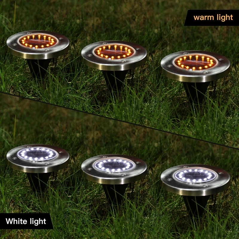 8/16 LED Solar Lawn Yard LED Solar Lights Buried Solar Garden Light Waterproof Outdoor Pathway Floor Under Ground Spot Lamp