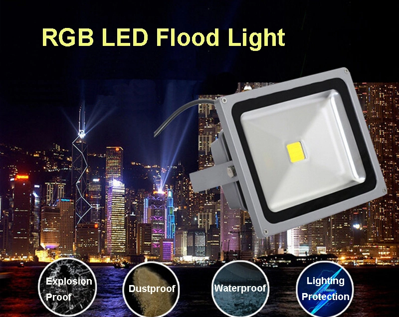 Color Changing Spotlights 50W 200W Exterior Landscape Decorative Outdoor RGB Flood Light