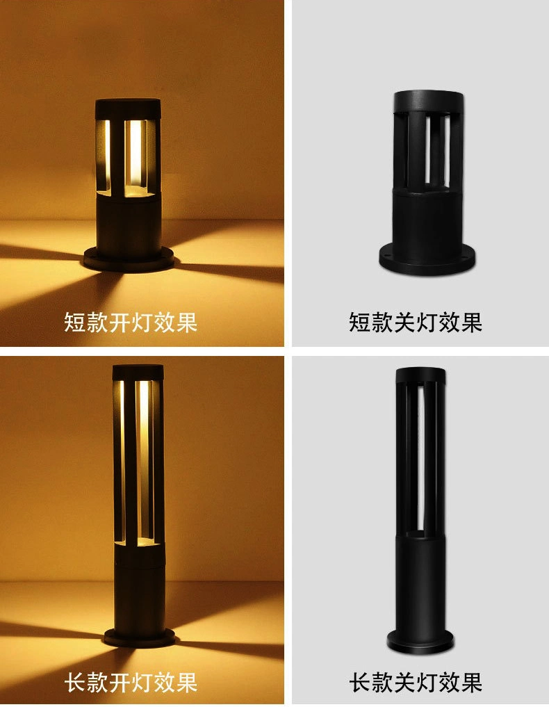 15W Round Aluminum IP65 Waterproof Landscape Post Bollard Garden LED Lawn Light