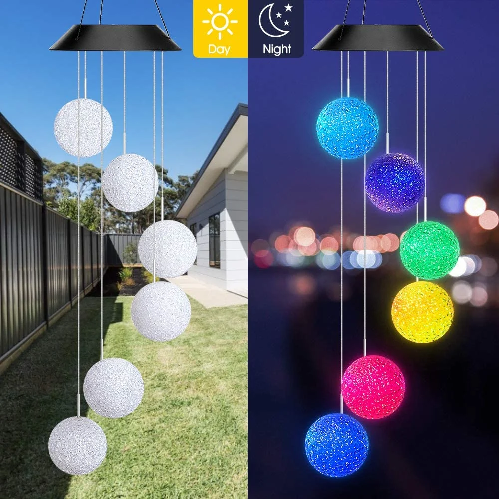 Newest Outdoor Decorative Garden Hanging Solar Powered Wind Chime Lights