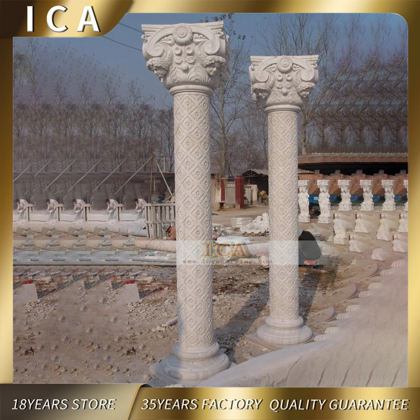 Home Decor Classic Greek Roman Marble Column with Corinthian Style