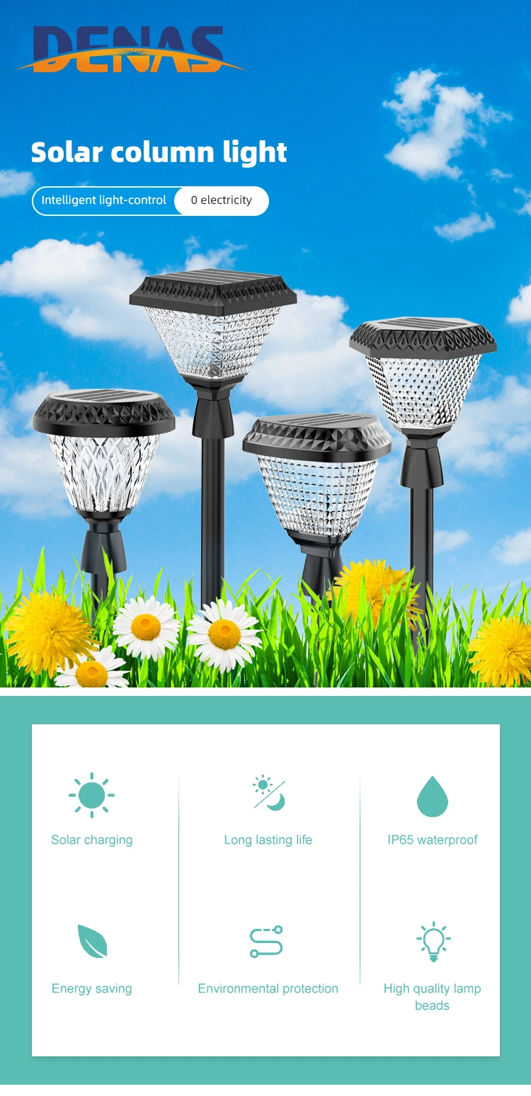 Hot Sale Waterproof Solar Column Headlight Solar Light Solar Lighting Column for Garden Scenery