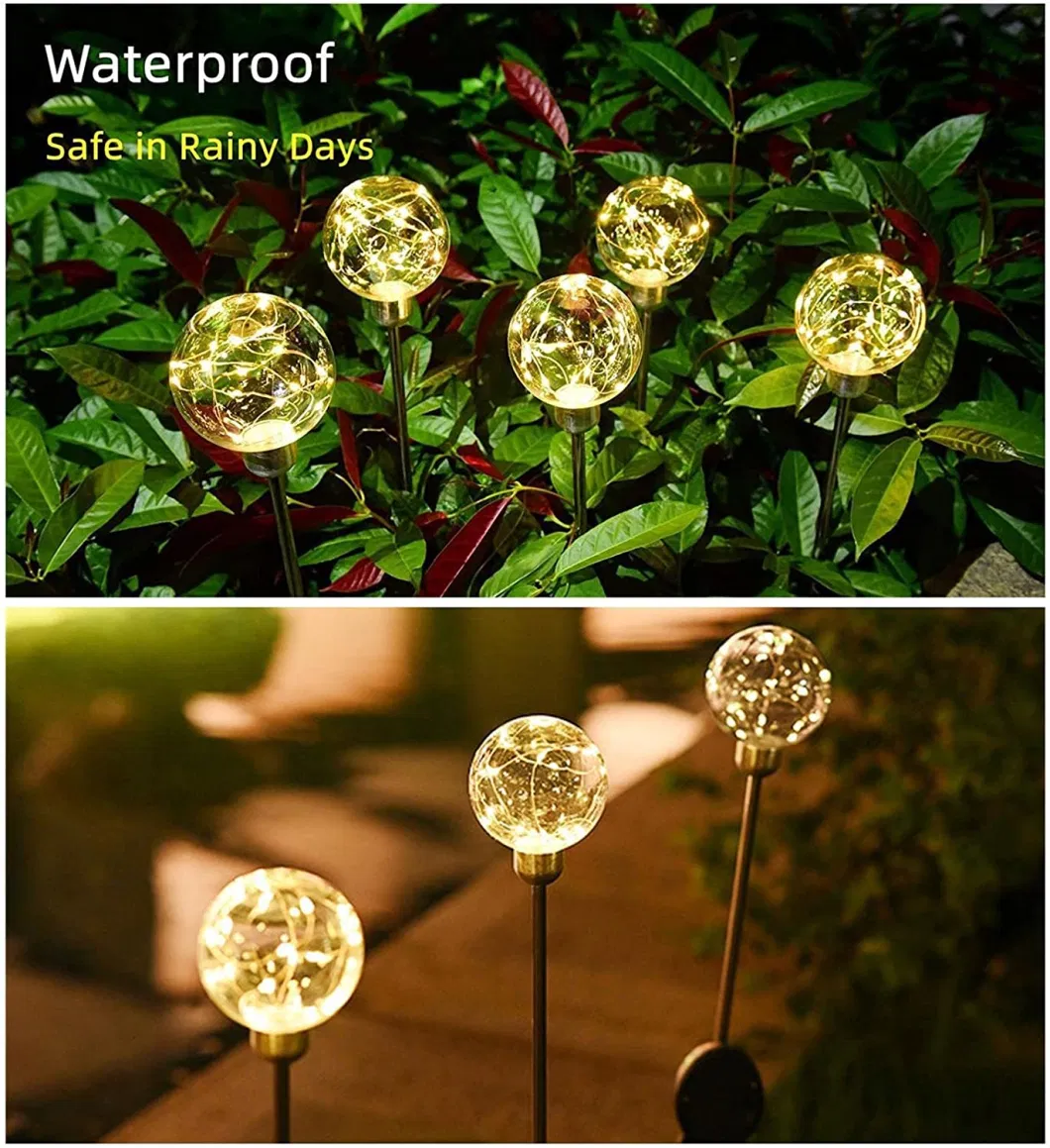 Solar Ball Reed Lamp Garden Courtyard Decorative LED Solar Floor Lamps Outdoor Waterproof Copper Wire Ball Reed Lights