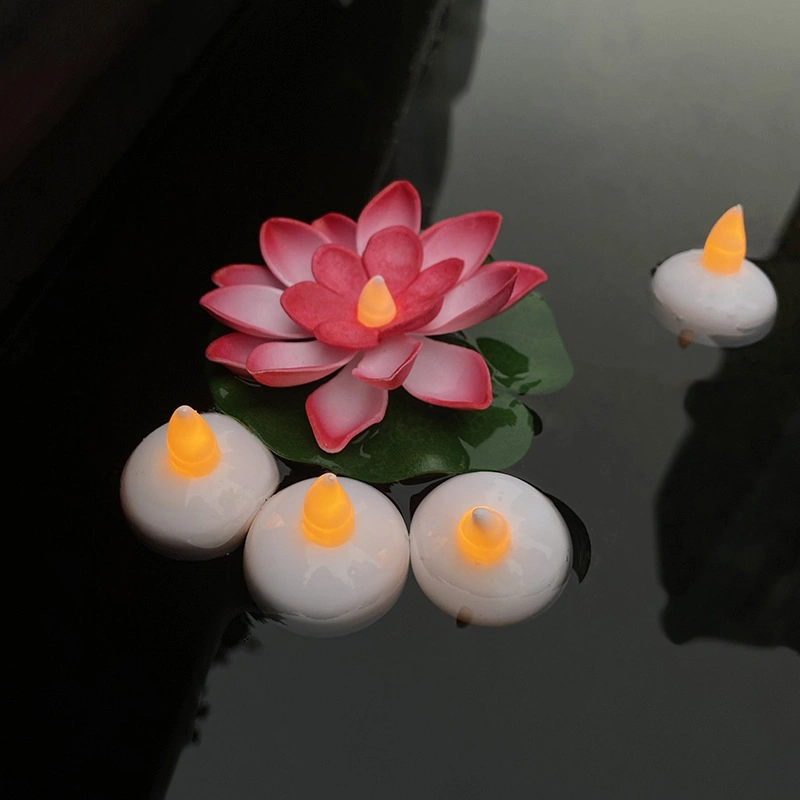 Wedding Warm Lights Floating Mini LED Candle Lamp Outdoor Garden Decorative Lighitng Electronic Simulation Candlelight Flameless Candle Light