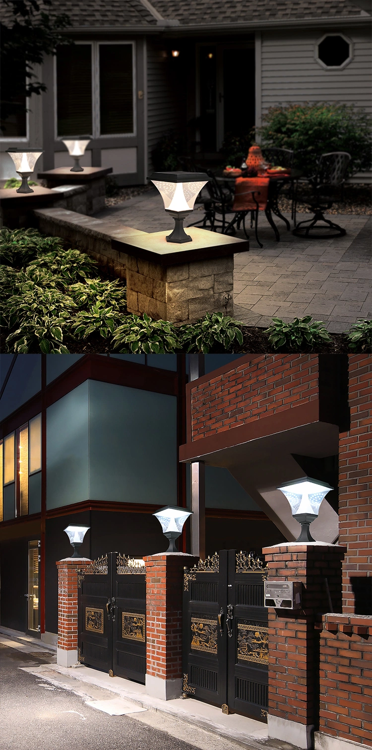 Bollard Waterproof Outdoor Round IP65 10W 30W LED Solar Garden Light