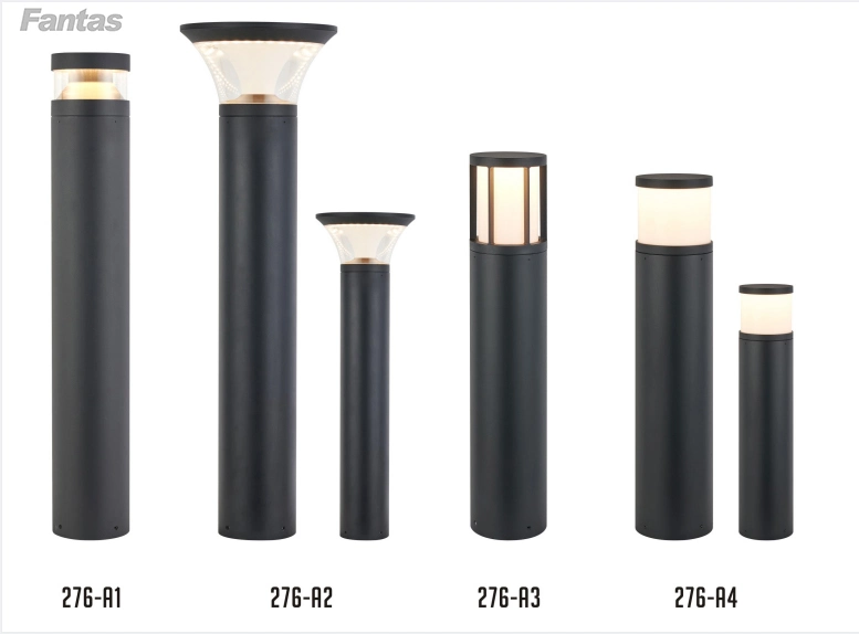 Modern Outdoor Post Light Fixture, LED Outdoor Column Lights with Aluminum Housing IP65 Waterproof Round Pillar Lights Outdoor, External Lawn Bollard