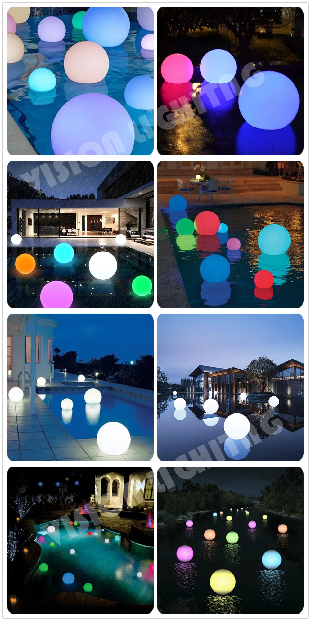 Smart RGB LED Induction Charge Ball Mood Light for Garden Landscape Decoration
