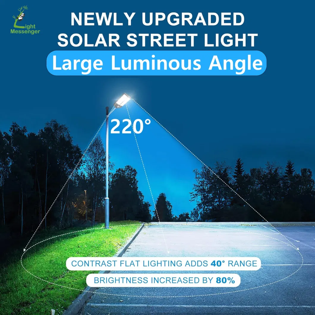 New Wide Luminous Area 200W 300W 400W 500W 600W 800W 1500W IP65 Outdoor Waterproof Lamp Motion Sensor Integrated All in One Wholesale LED Solar Street Light