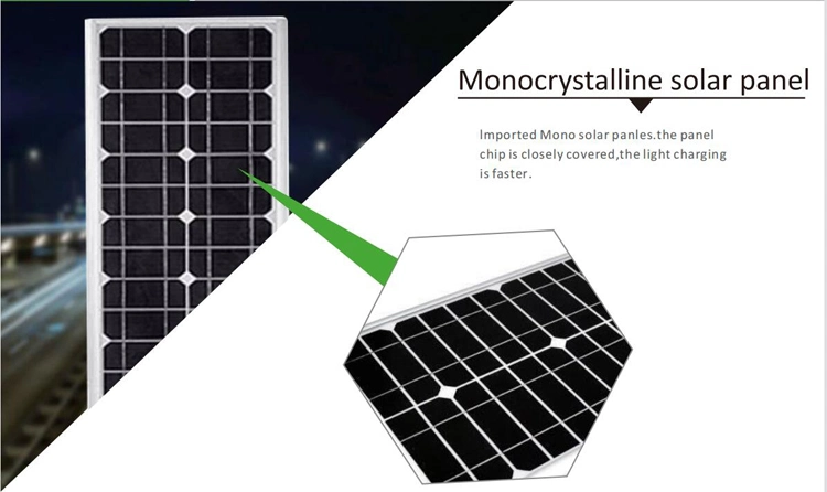 High Power Aluminium Induction Lithium LiFePO4 Battery Mono-Crystalline Solar Street Lighting All in One