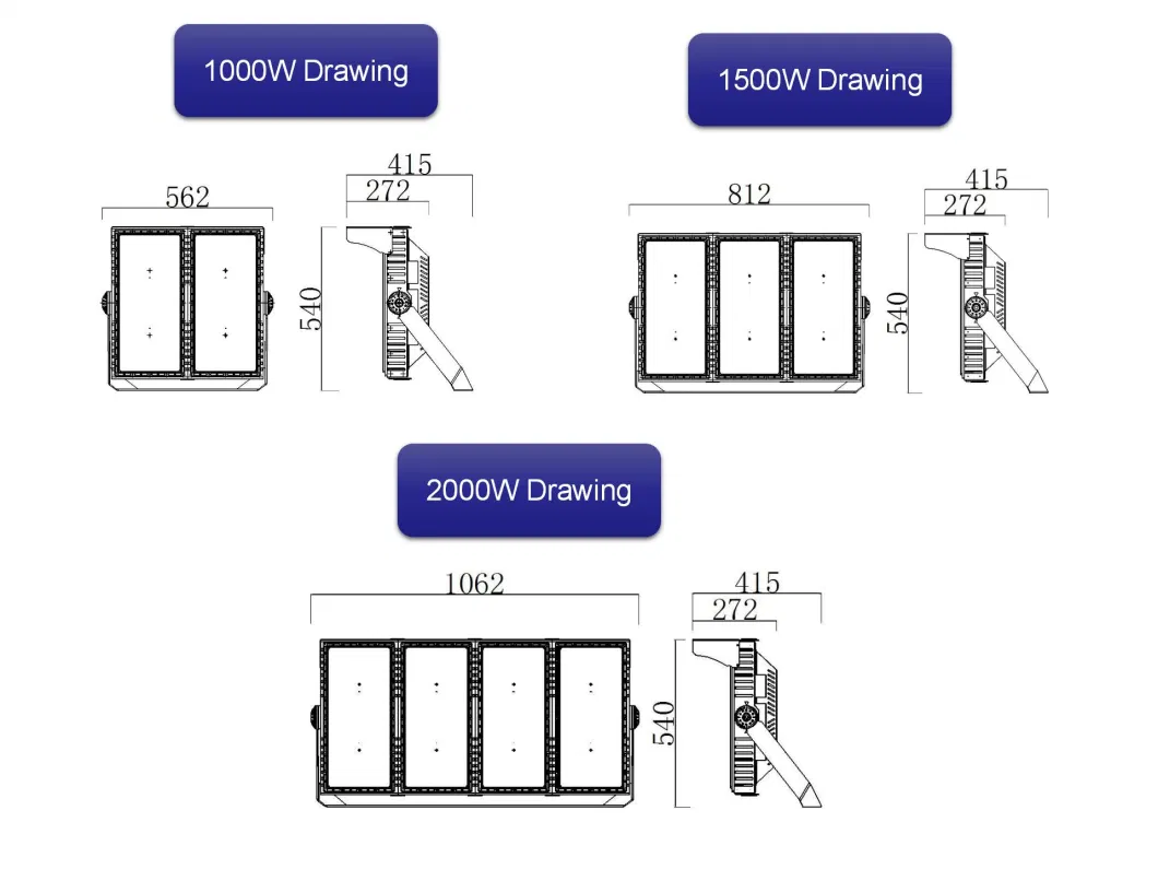 Saudi Gym Sports Field 1200W 1500W 1500 Watt Football Pitches High Mast Stadium LED Flood Light Floodlights for Sports Fields