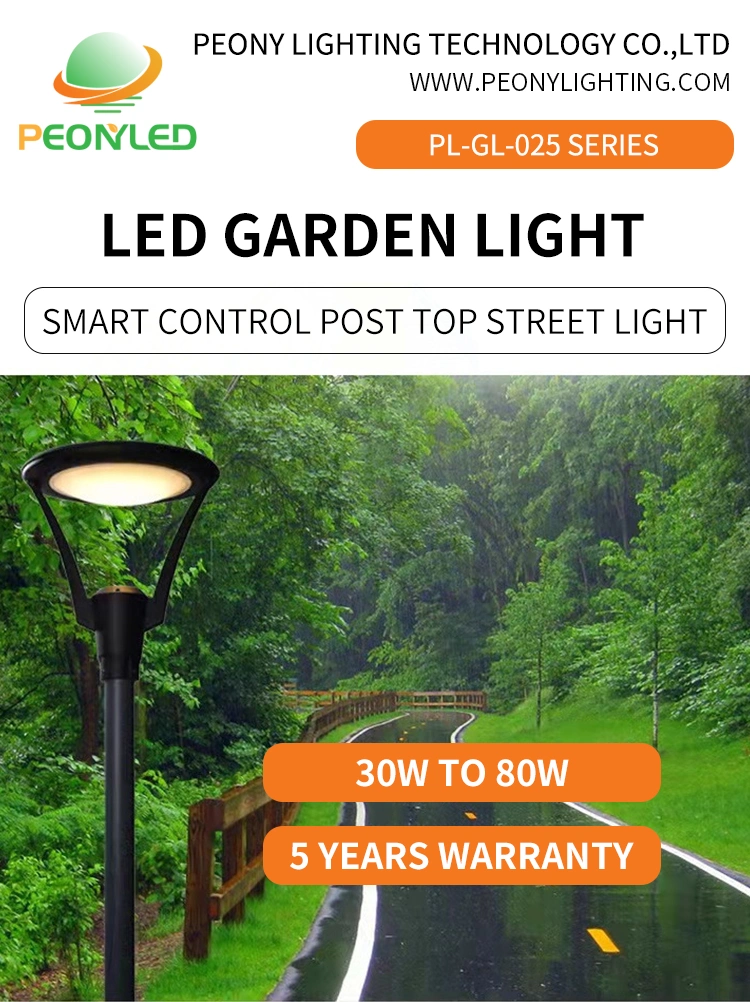 European Style Easy Installation Aluminium Top Post Round Park Light Outdoor LED Garden Light