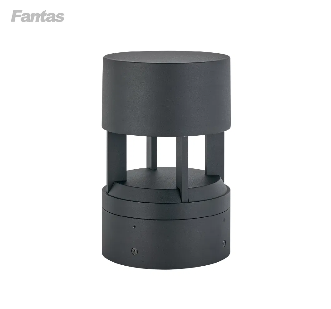 Modern Outdoor Post Light Fixture, LED Outdoor Column Lights with Aluminum Housing IP65 Waterproof Round Pillar Lights Outdoor, External Lawn Bollard