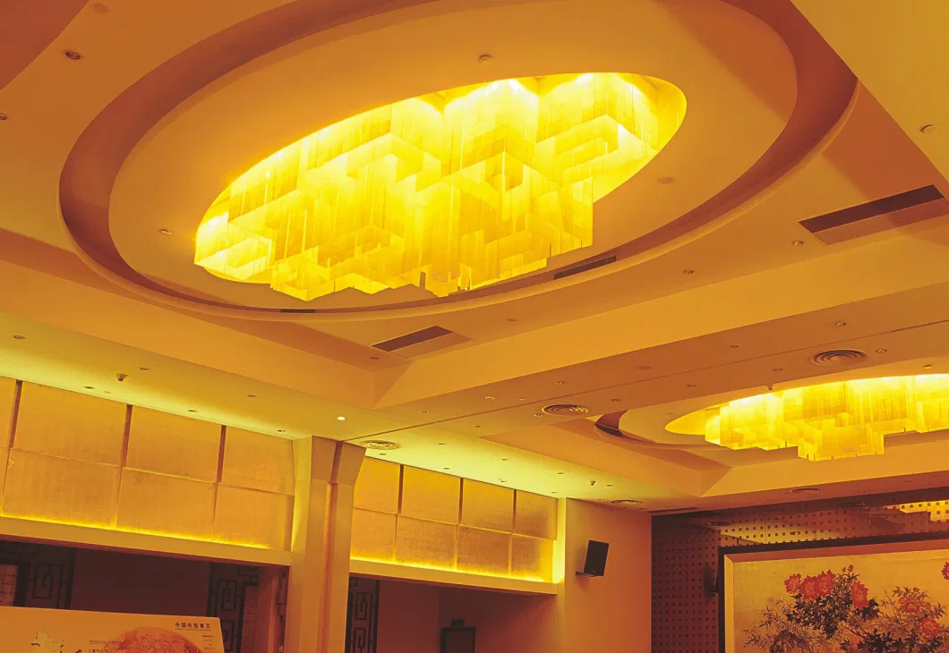 Modern Luxury Hotel Decorative Hallway Lobby Large Irrecgular Shape Custom Big Ceiling Lamp Project LED Light Fixture