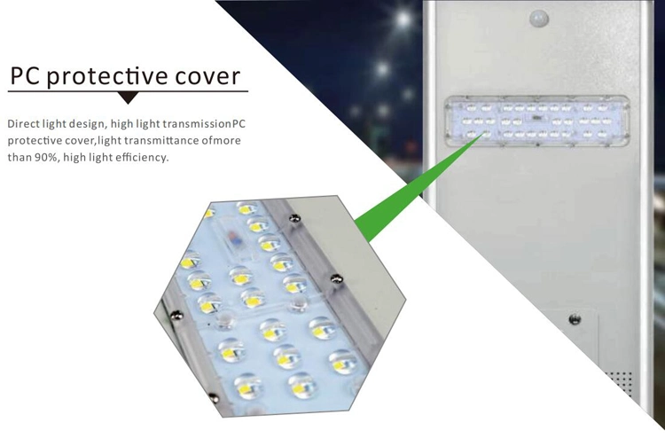 High Power Aluminium Induction Lithium LiFePO4 Battery Mono-Crystalline Solar Street Lighting All in One