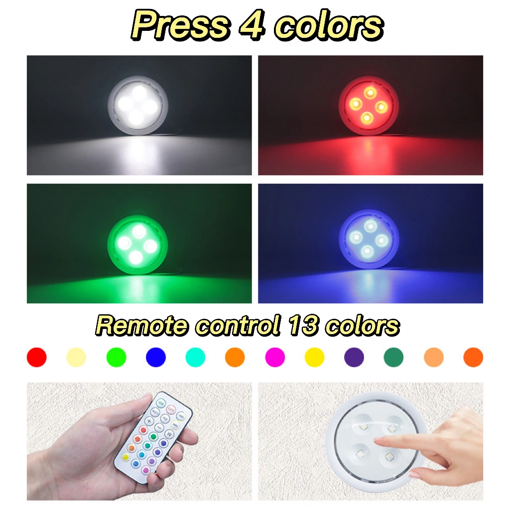 Wholesale 40 Lumen Colorful Battery Cabinet Wall Light with Remote 4PCS LED Home Decorative Wall Mount Touch Night Lamp Time Setting Sensor LED Lighting